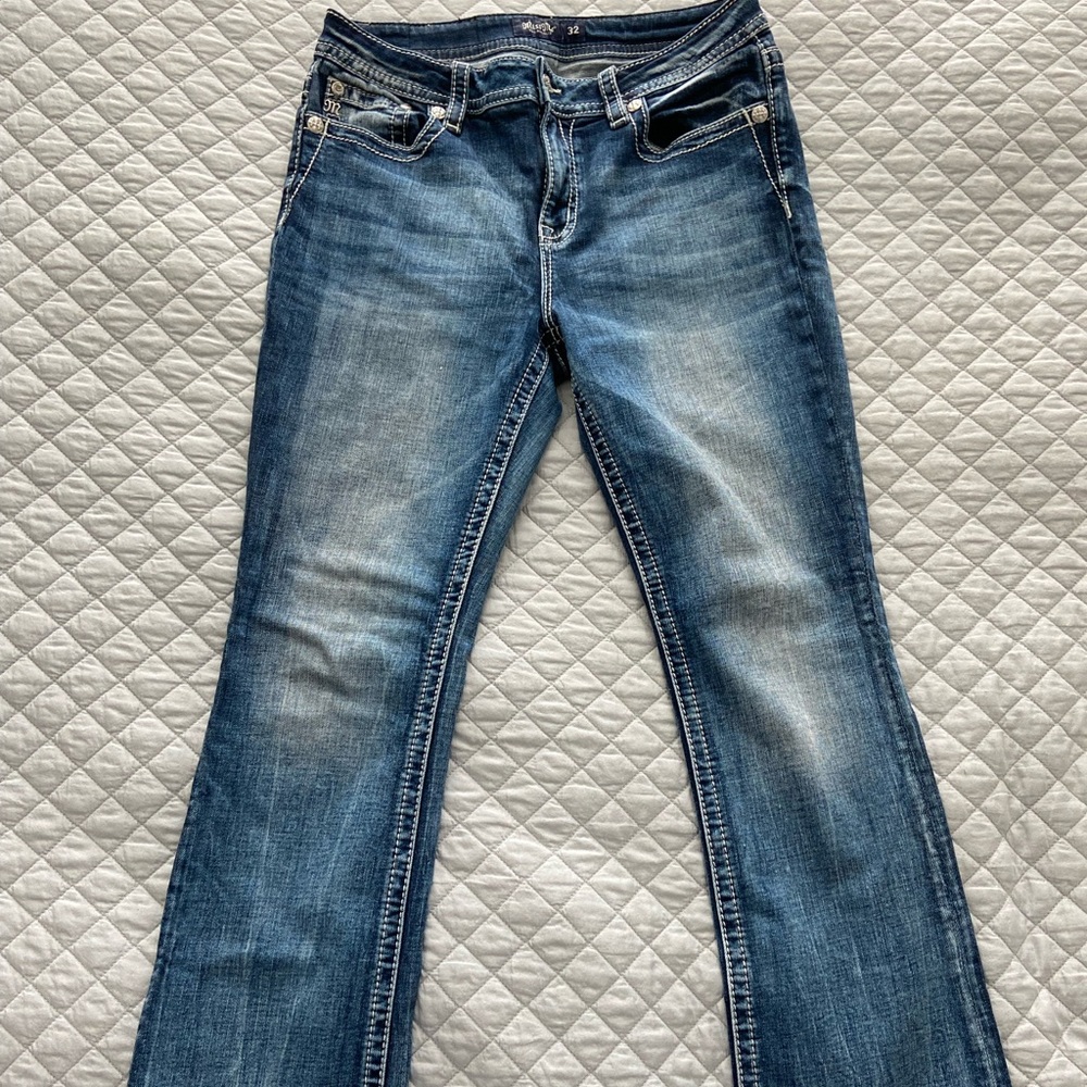 Miss Me Jeans 👖 Faded Slim Bootcut 32 x 31.5 💕